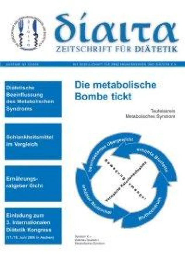 Cover der aktuellen Ausgabe diaita-Zeitschrift für Diätetik