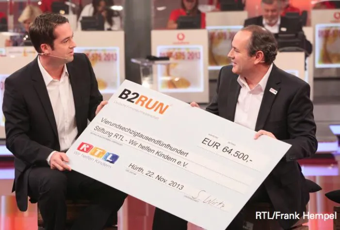 Bild: B2RUN spendet über 60.000 Euro an die Stiftung „RTL – Wir helfen Kindern“