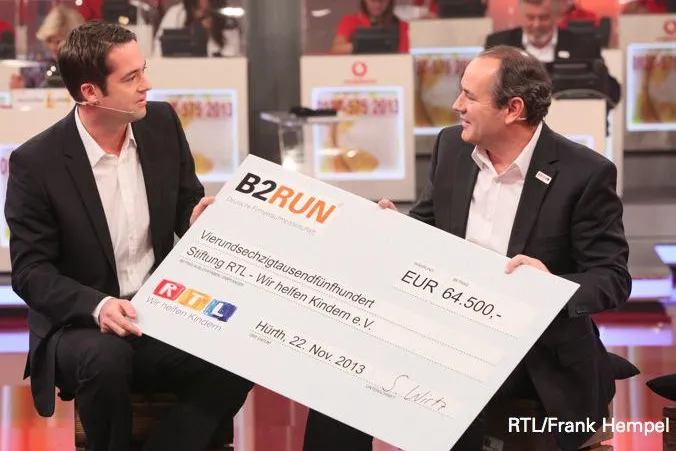 Bild: B2RUN spendet über 60.000 Euro an die Stiftung „RTL – Wir helfen Kindern“