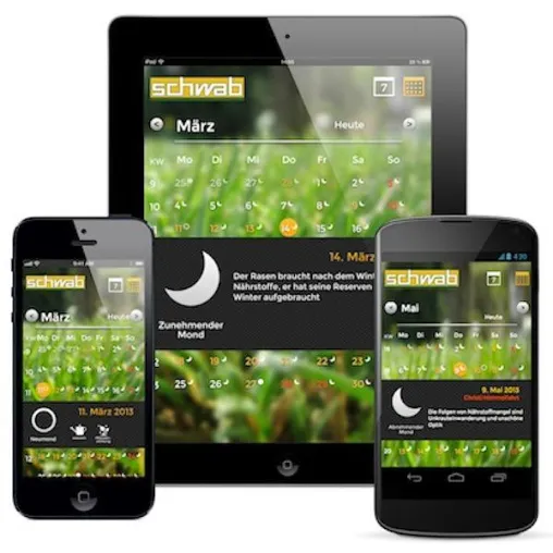 Bild: Mond bestimmt den Rhythmus: Neue App von ADVERMA für Schwab Rollrasen