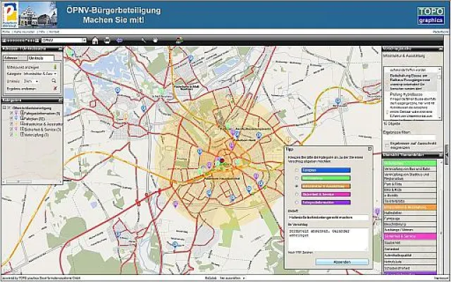 Bürgermeinung zum ÖPNV in WebMapping Bild: Bürgermeinung zum ÖPNV in WebMapping