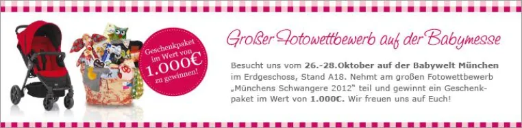 Schwangerinmeinerstadt.de auf der Münchner Babywelt Messe Bild: Schwangerinmeinerstadt.de auf der Münchner Babywelt Messe
