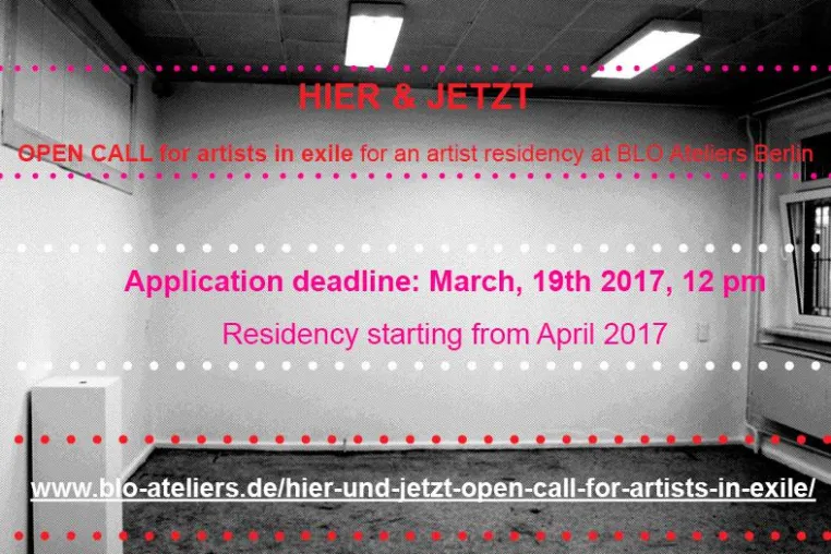 Bild: OPEN CALL // Aufruf an Exilkünstler*innen für eine Künstlerresidenz in den Blo-Ateliers in Berlin
