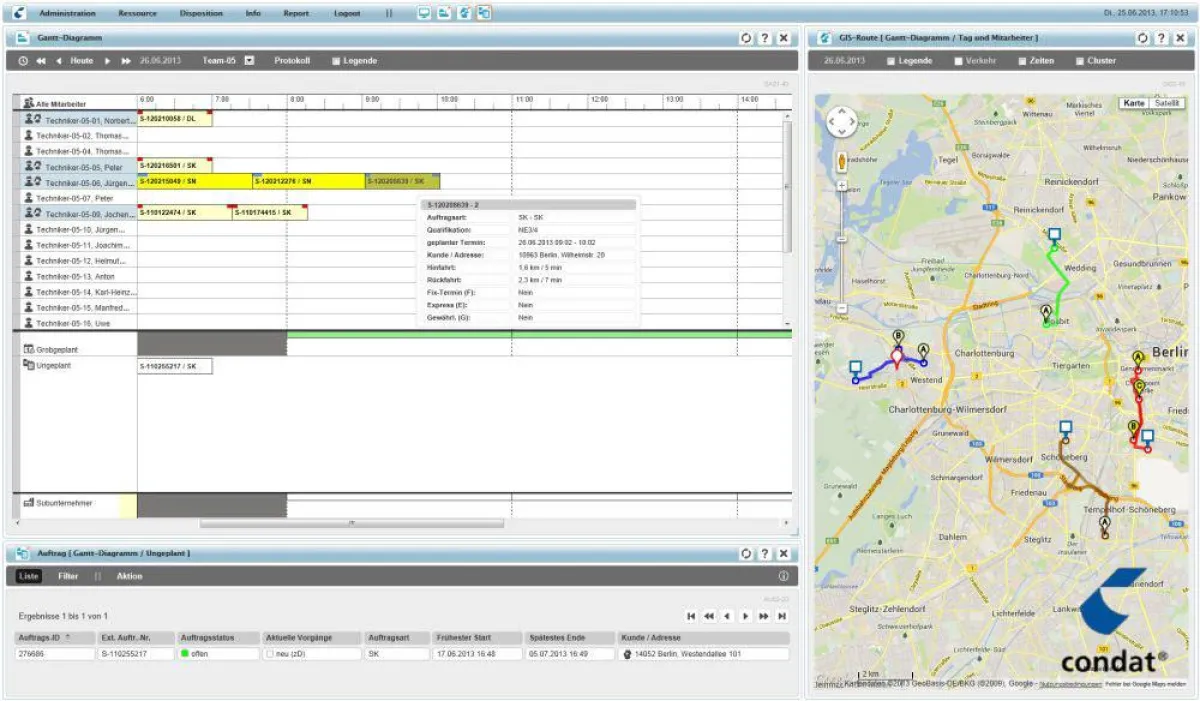 Das neue, übersichtliche Dispositions-Dashboard von Skyware Dispatch
