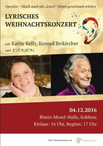 Neuartiges OpenEar Konzert für Hörgeschädigte - mit Kathy Kelly und Konrad Beikircher Bild: Neuartiges OpenEar Konzert für Hörgeschädigte - mit Kathy Kelly und Konrad Beikircher