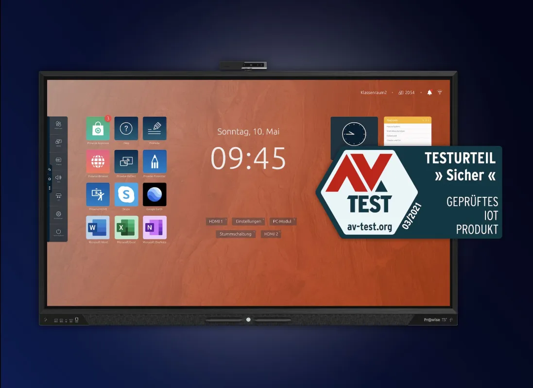 Der Prowise Touchscreen Ten erhält unabhängige Sicherheitsauszeichnung AV-Test