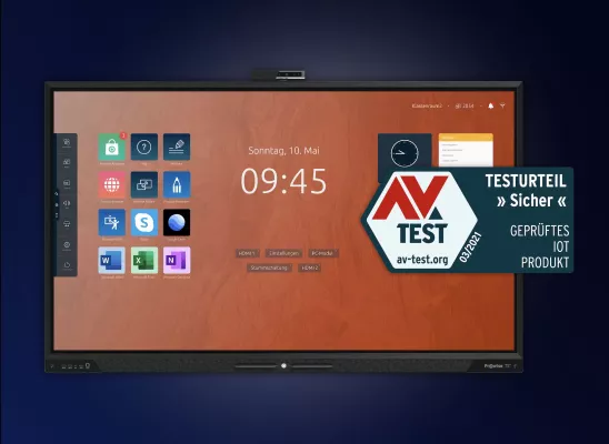 Prowise Touchscreen Ten erhält unabhängige Sicherheitsauszeichnung AV-Test Bild: Prowise Touchscreen Ten erhält unabhängige Sicherheitsauszeichnung AV-Test