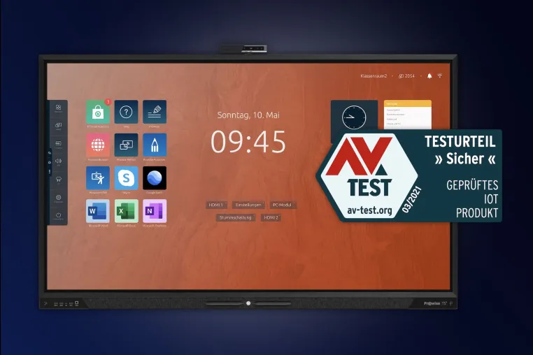 Prowise Touchscreen Ten erhält unabhängige Sicherheitsauszeichnung AV-Test Bild: Prowise Touchscreen Ten erhält unabhängige Sicherheitsauszeichnung AV-Test