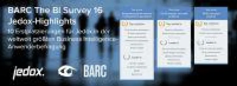 10 Erstplatzierungen für Jedox im BARC The BI Survey 16 Bild: 10 Erstplatzierungen für Jedox im BARC The BI Survey 16