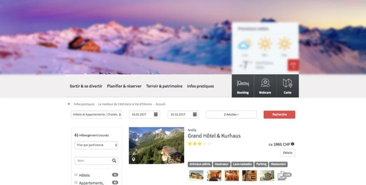 Val d'Herens mit OpenBooking White Label Lösung