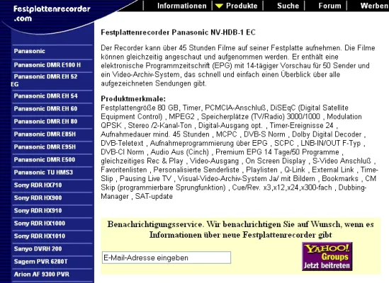 Bild: Festplattenrecorder.com: Kaufberatung für wechsellustige Heimkinofreunde