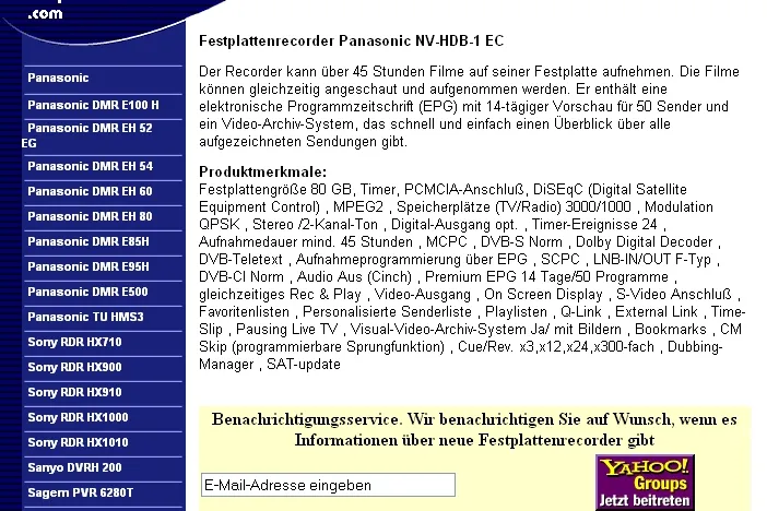 Bild: Festplattenrecorder.com: Kaufberatung für wechsellustige Heimkinofreunde
