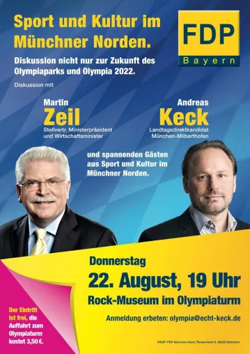 Bild: „Sport und Kultur im Münchner Norden“ - Veranstaltung mit Martin Zeil und Andreas Keck zur Olympia-Bewerbung