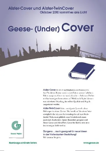 Bild: Geese (Under)Cover Alster–Cover und Alster-TwinCover, der Umschlagkarton mit den zwei „Seiten“