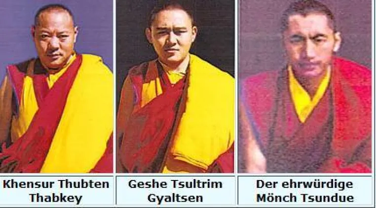 Bild: Drei tibetische Mönche in der Autonomen Region Tibet heimlich festgenomme