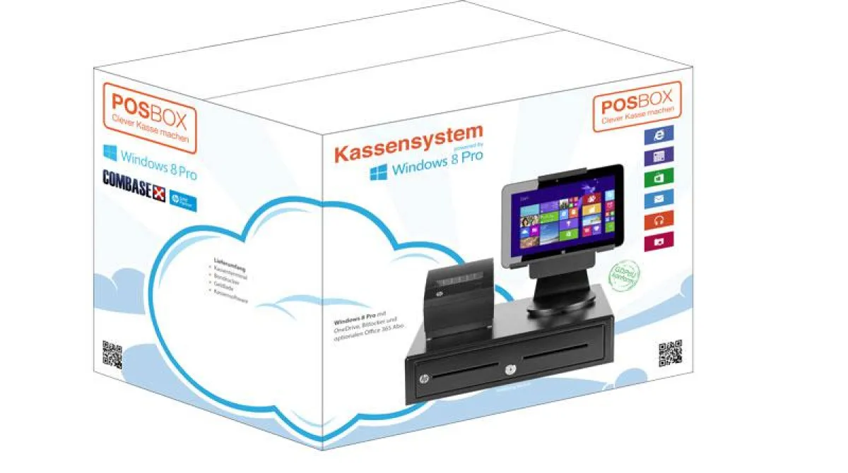 In dieser Box wird das komplette Kassenterminal ausgeliefert.