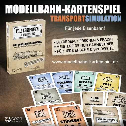 Bild: Modellbahn Kartenspiel - Voll Abgefahren: Der nächste Zug - Eine Eisenbahn Transportsimulation