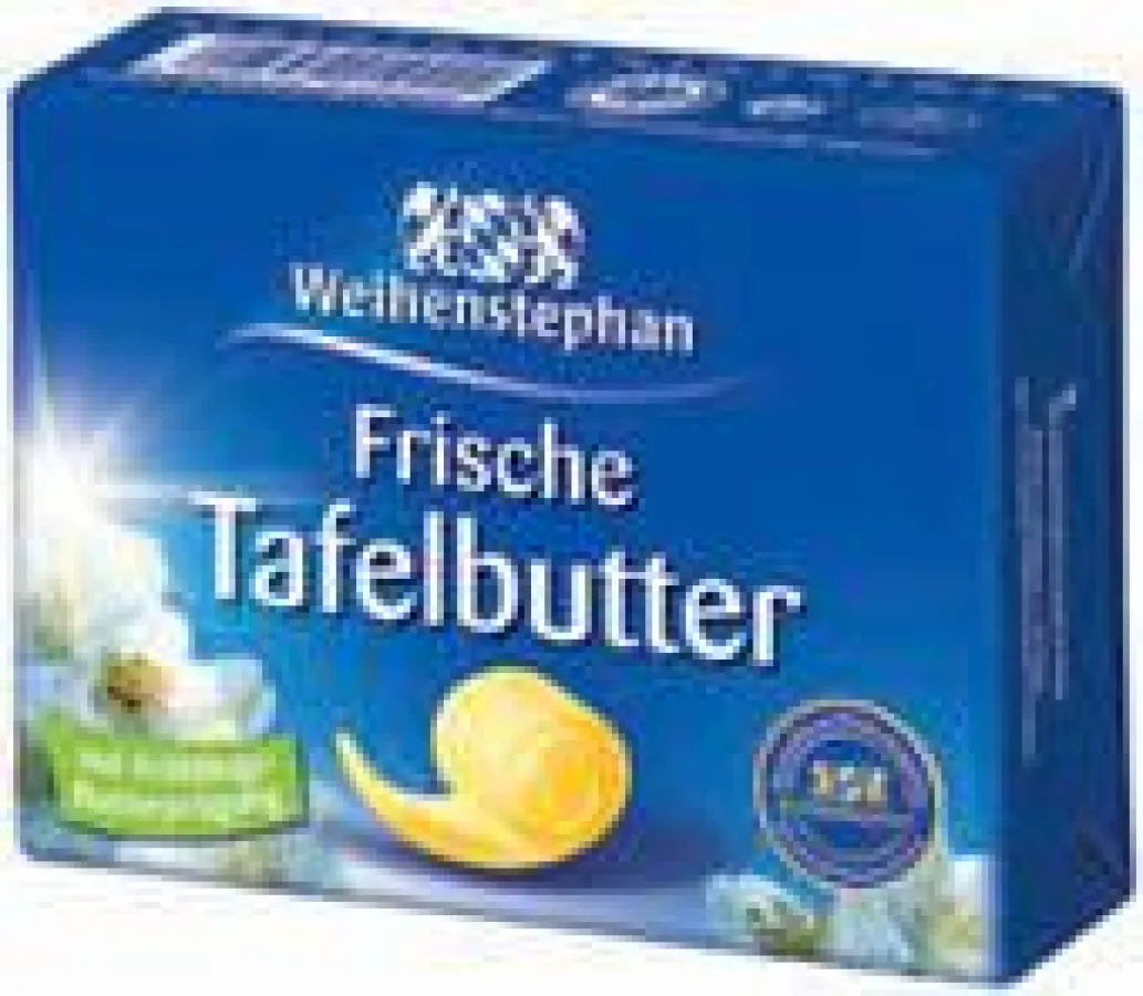 Die Tafelbutter von Weihenstephan mit frühlingsfrischem Blumenmuster
