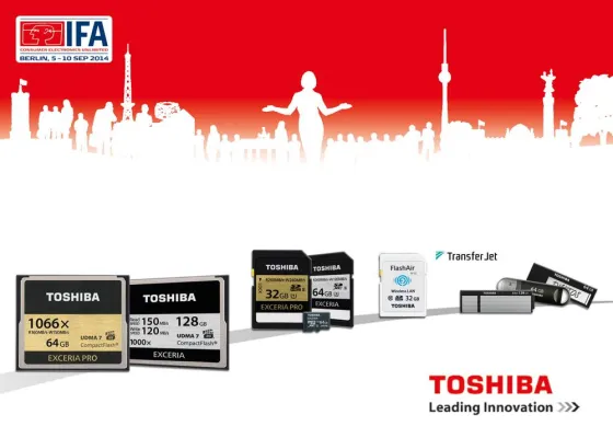 Bild: IFA: Toshiba Electronics Europe zeigt Lösungen für schnelle Datenspeicherung und kabellose Datenübertragung