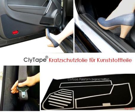 asomo-Schutzfolien schützen Kunststoff- und Lackflächen - Clytape®  Schutzfolie für Einstiegleisten innen Kunststoffteile für Audi Modelle