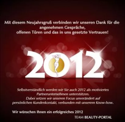 Neujahrsgruß vom Team BEAUTY-PORTAL Bild: Neujahrsgruß vom Team BEAUTY-PORTAL