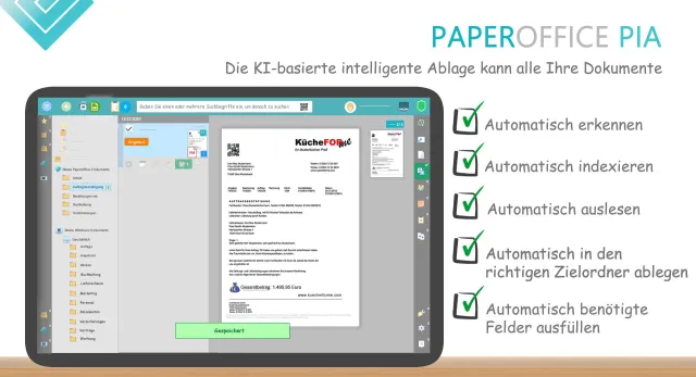 PIA – die intelligente Dokumenten KI in PaperOffice DMS (Dokumentenmanagement System) Bild: PIA – die intelligente Dokumenten KI in PaperOffice DMS (Dokumentenmanagement System)
