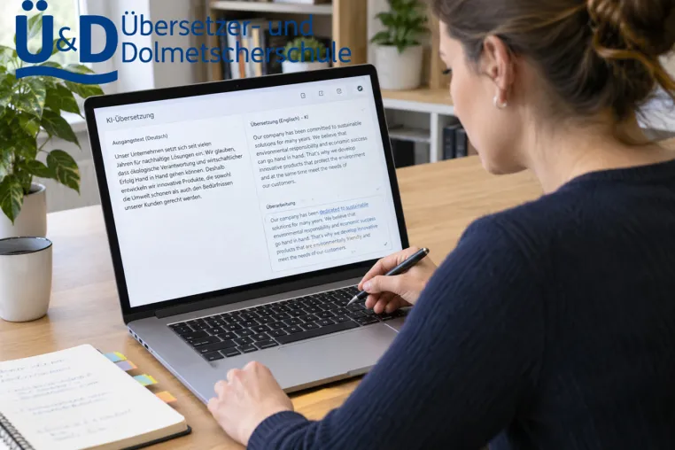 Bild: Übersetzen lernen im KI-Zeitalter? Übersetzer- u. Dolmetscherschule informiert am 15.10.: Online-Ausbildung