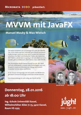 Bild: Terminhinweis der JUGH: MVVM mit JavaFX