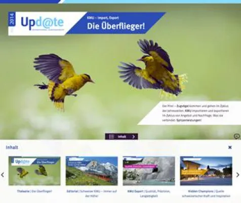 Bild: Die Überflieger – die neue Upd@te Ausgabe glänzt mit starken Inhalten und einem klaren Design