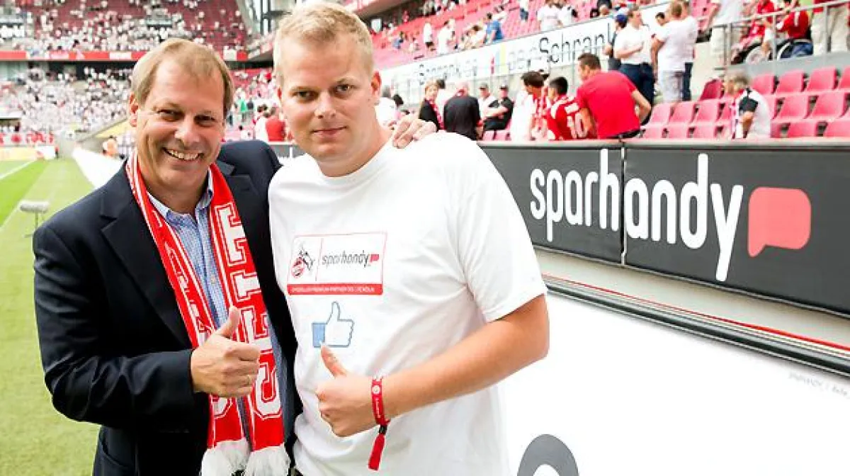 FC-Vize-Präsident Markus Ritterbach und Sparhandy-Geschäftsführer Wilke Stroman