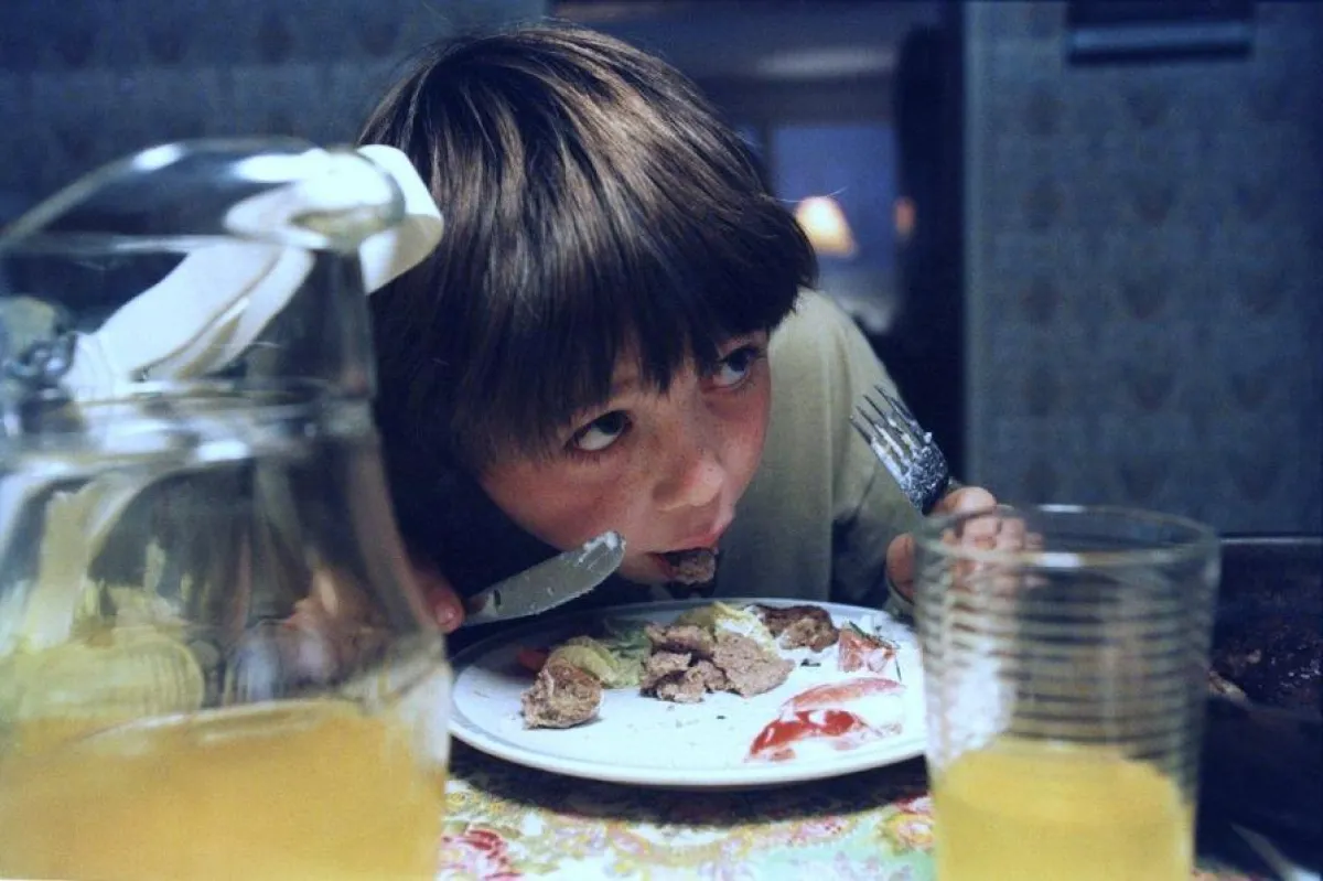 Oje! Axel muss feststellen, dass sein Lieblingsessen Fleischklößchen aus Schweinefleisch besteht