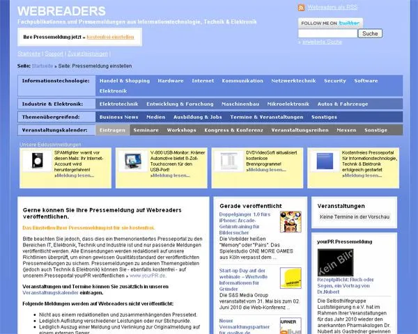 Webreaders.de erweitert Angebot um IT-Terminkalender für Events, Messen, Workshops und Konferenzen Bild: Webreaders.de erweitert Angebot um IT-Terminkalender für Events, Messen, Workshops und Konferenzen