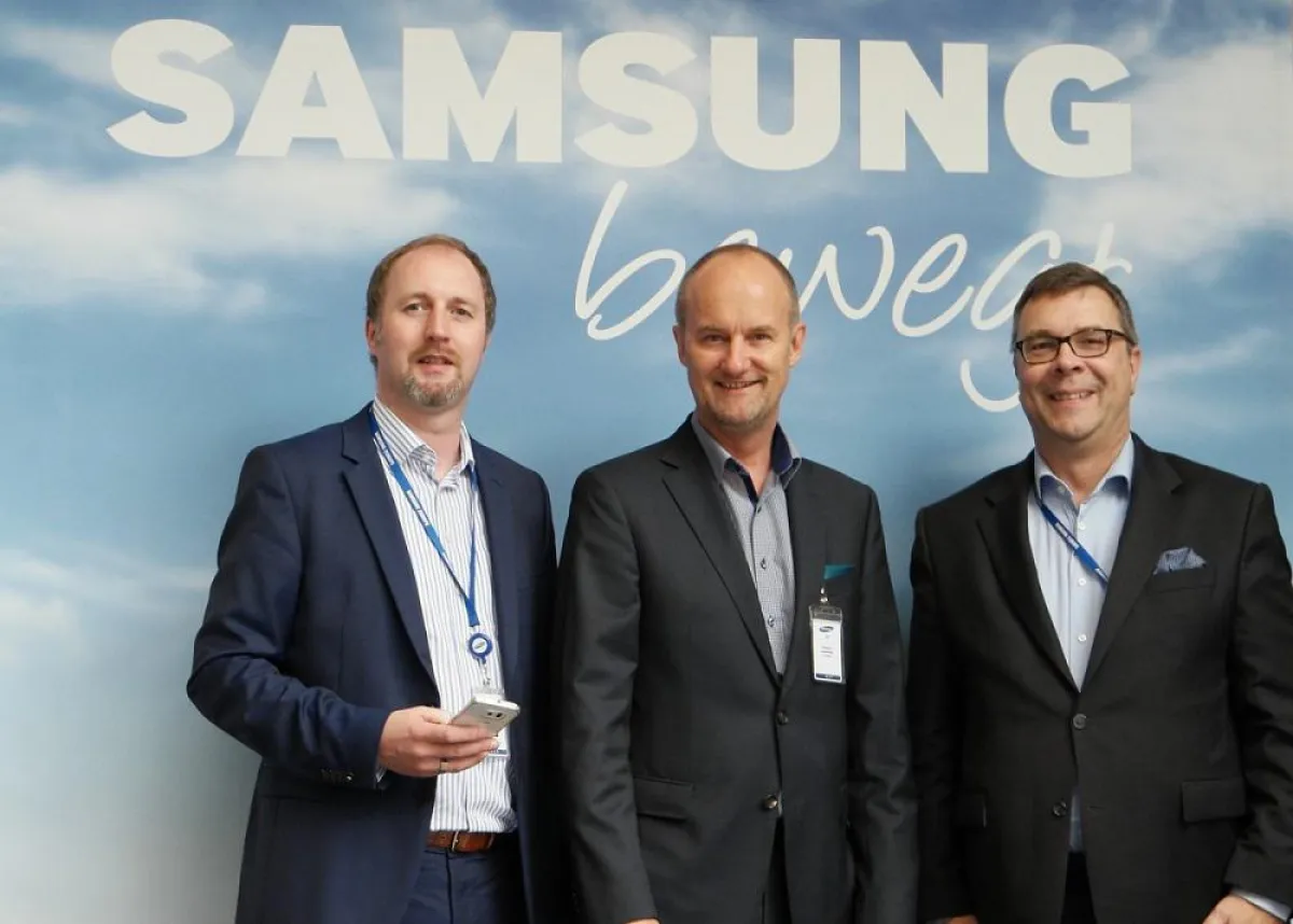 v.l: Mike Schmidtke, Samsung SDS; Ulric Rechtsteiner, Arealcontrol; Stefan Liss, Samsung SDS