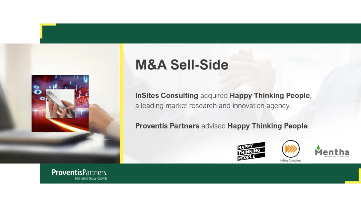 Proventis berät Happy Thinking People beim Verkauf an InSites Consulting