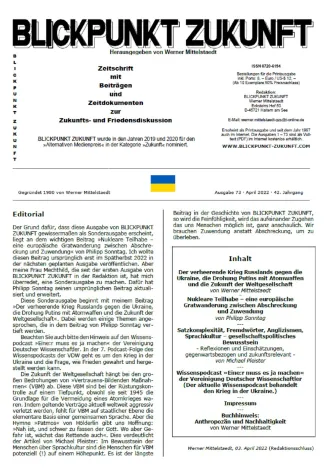 Sonderausgabe BLICKPUNKT ZUKUNFT Ausgabe 73, April 2022 erschienen! Bild: Sonderausgabe BLICKPUNKT ZUKUNFT Ausgabe 73, April 2022 erschienen!
