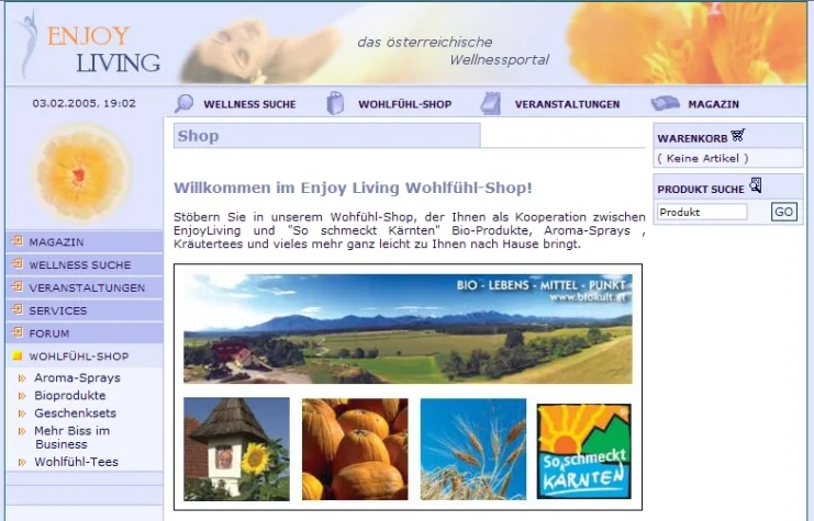 Bild: Neuer Wohlfühl-Shop auf EnjoyLiving.at