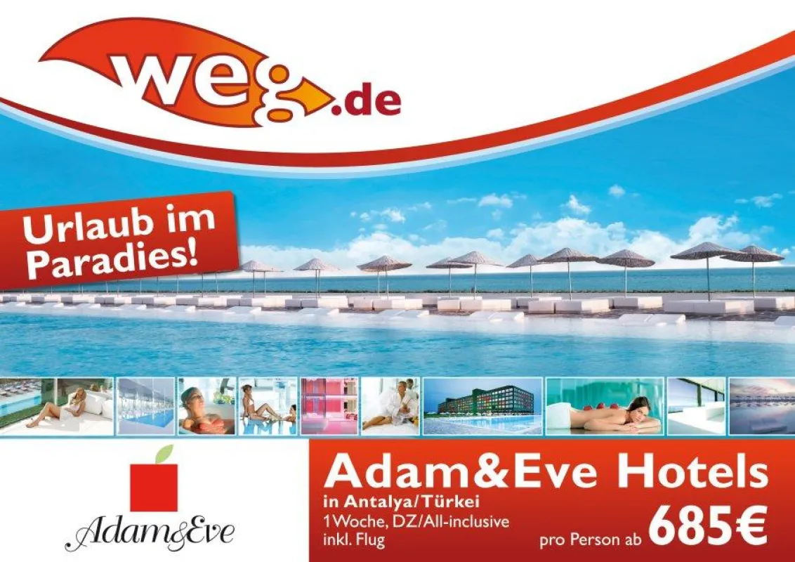 weg.de promotet das türkische Designhotel Adam&Eve (Quelle: weg.de).