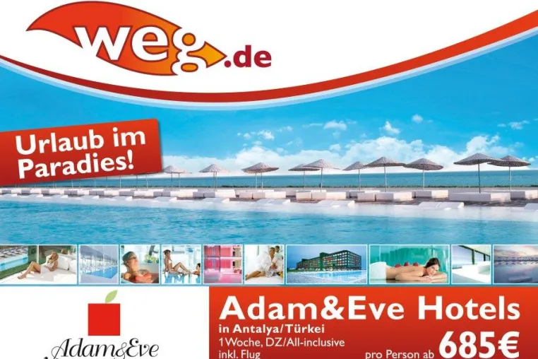 Bild: weg.de promotet türkisches Designhotel Adam&Eve