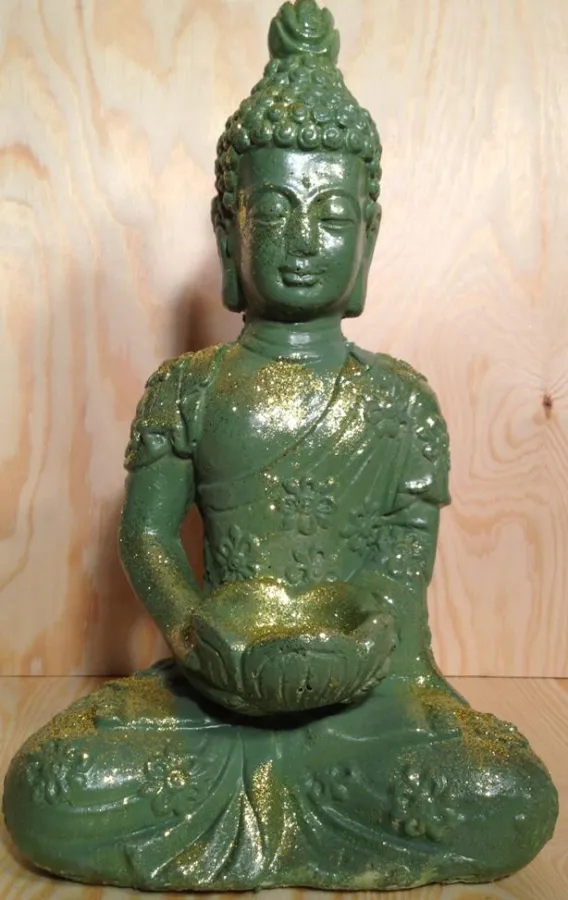 buddha goes modern - grün-gold