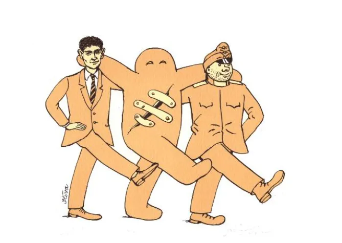 Bild: Ausstellung: F. Kafka & Co. - Jirí Slívas Grafiken mit Pointe