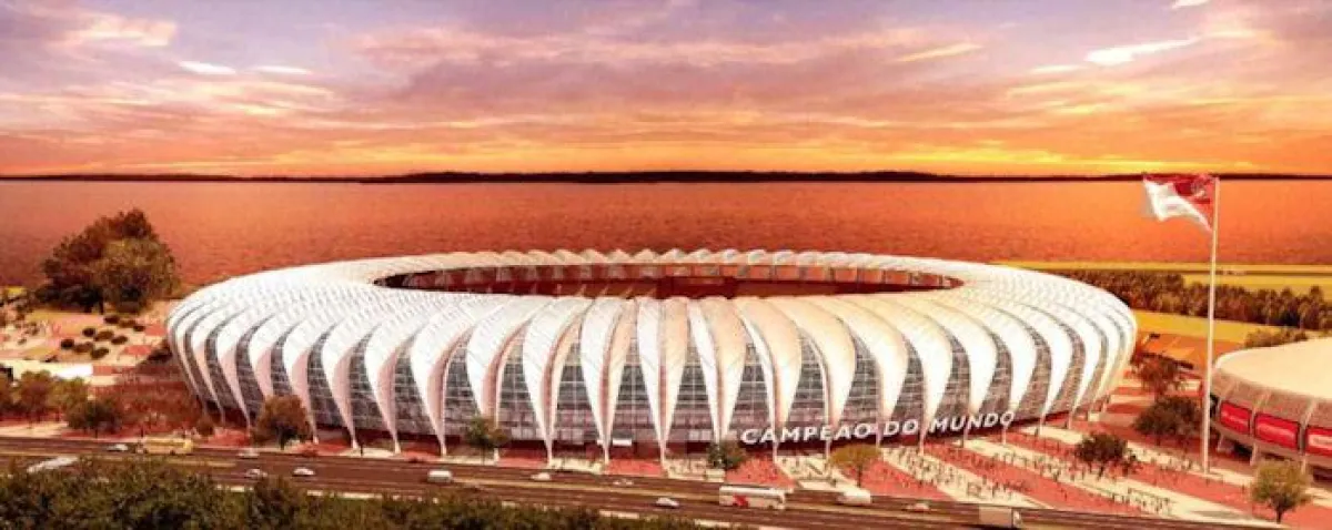 Das neue Beira-Rio-Stadion Porto Alegre mit Hightex-Membrandach.Foto:www.hypestudio.com.br