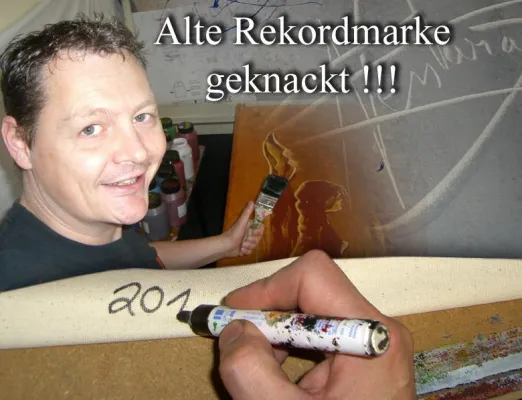 Bild: Künstler Nentwig bricht Kunstweltrekord und malt weiter