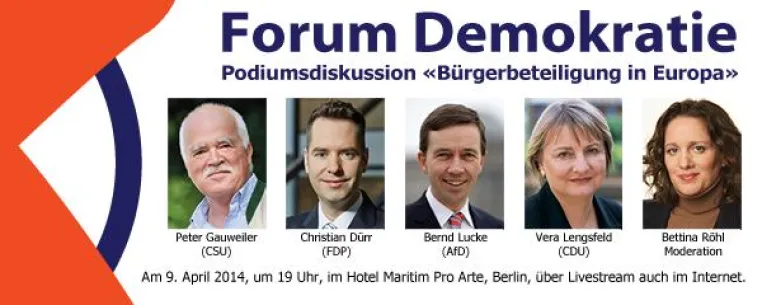 Bild: Forum Demokratie, Bürgerbeteiligung in Europa, am 9. April