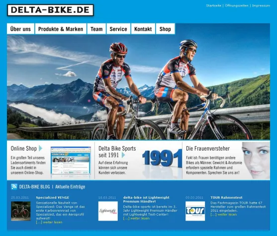 Bild: GRIPS DESIGN erzielt mit delta-bike.de den 1.Platz beim Hessischen Website Award 2011