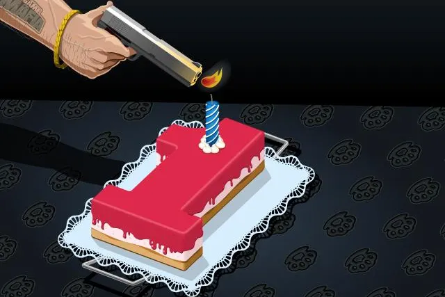 Bild: Der Pate hat Geburtstag und verteilt Geschenke