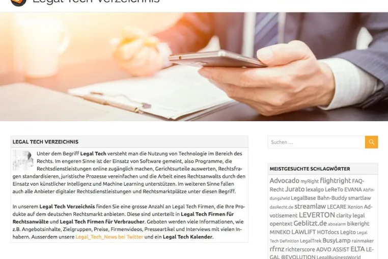 Legal Tech Verzeichnis geht an den Start Bild: Legal Tech Verzeichnis geht an den Start