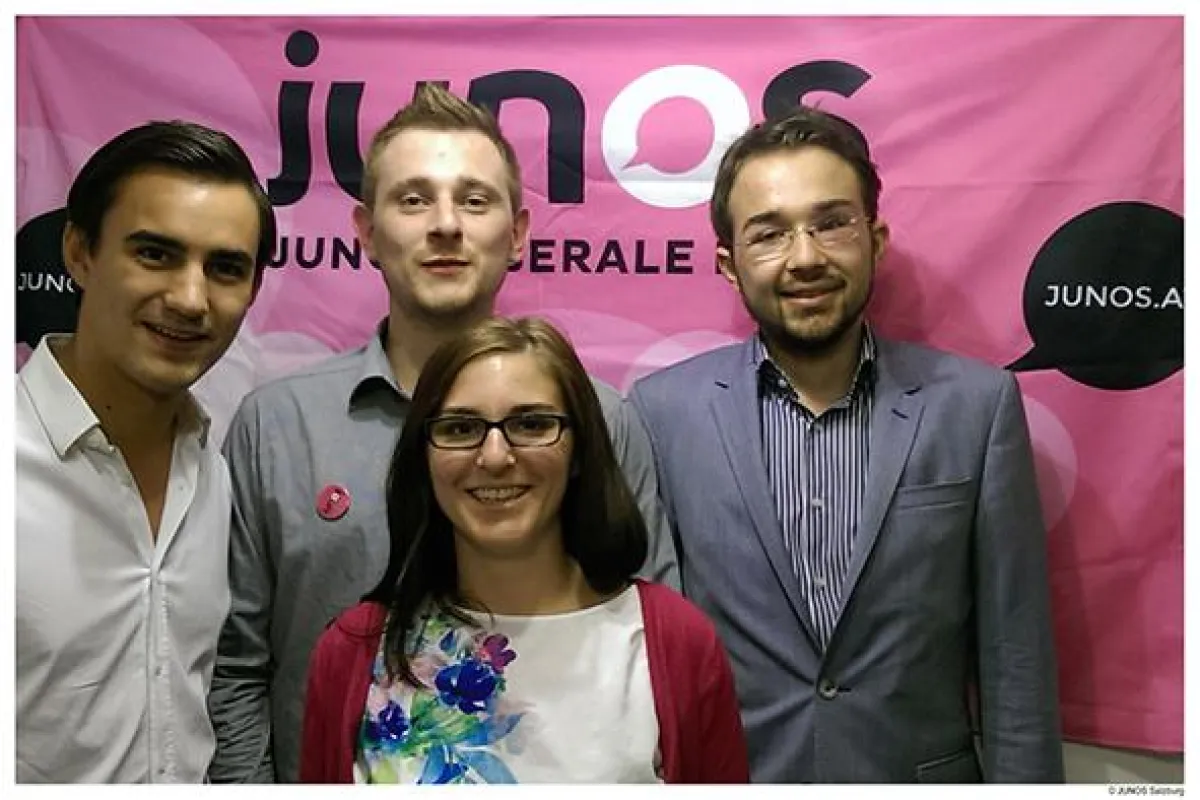 JUNOS Salzburg Landesvorstand: Christian Renner, Roland Bamberger, Svenja Frick, Florian Tischler