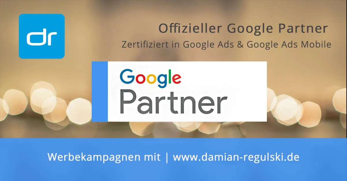 Google Partner Zertifikat - Damian Regulski - Online-Marketing