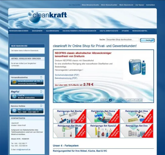 Bild: Neuer Reinigungs Onlineshop für Gewerbliche- und Privatkunden