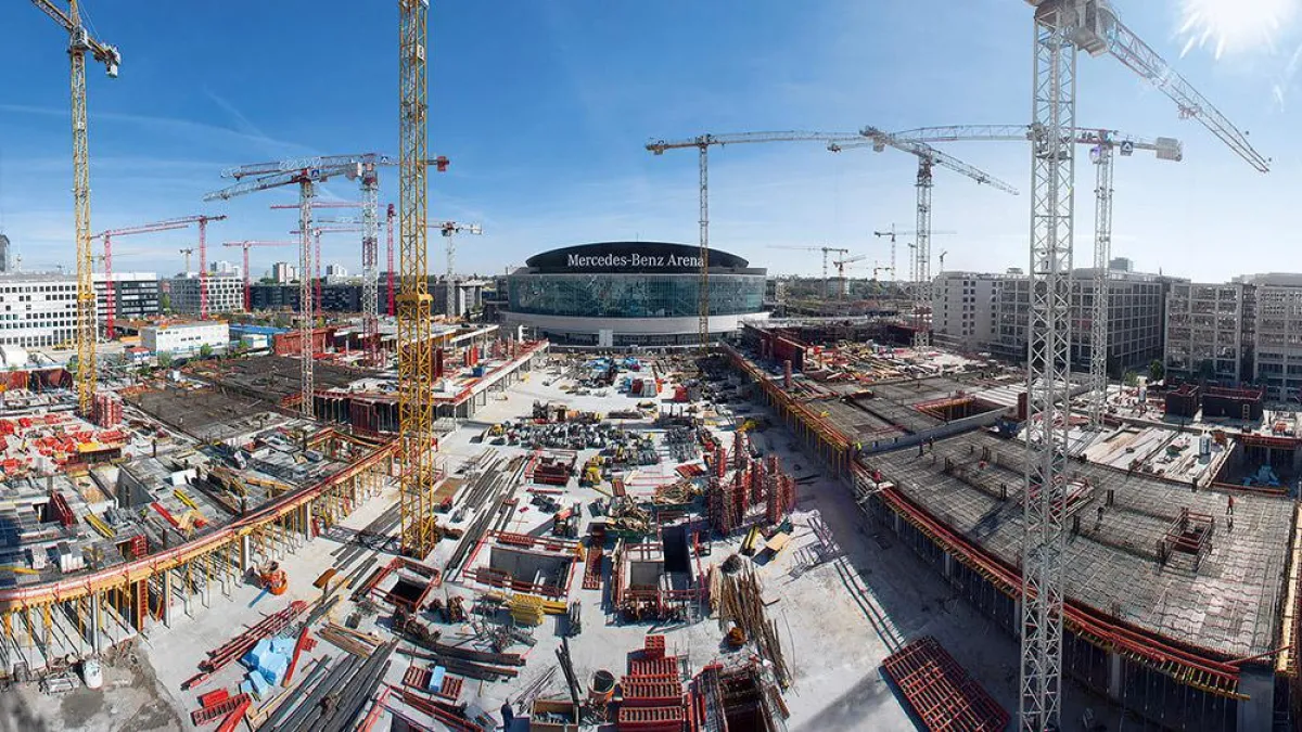 Im Zeitplan: Der Rohbau am Mercedes Platz konnte innerhalb von 16 Monaten fertiggestellt werden.